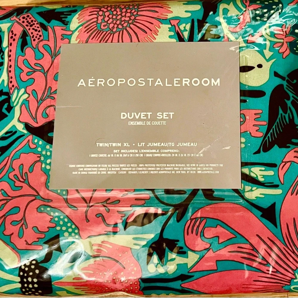 Aeropostale Duvet Cover & Sham Mackenzie Artsy TWIN XL BoHo 2 pc. Set. NEW. $78